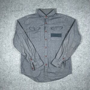 Vissla Button Up Shirt Mens Large Gray Long Sleeve Surf‎ Casual Flannel Cotton